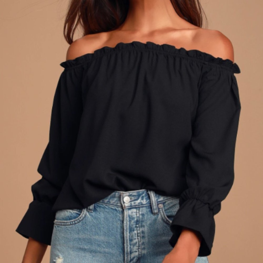 Lulus Women's Off The Shoulder Long Sleeve Top - S